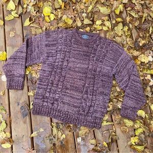 Vintage 80s Eaton mens cable knit sweater.